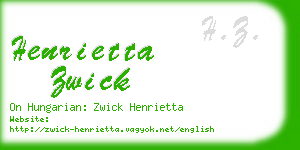 henrietta zwick business card